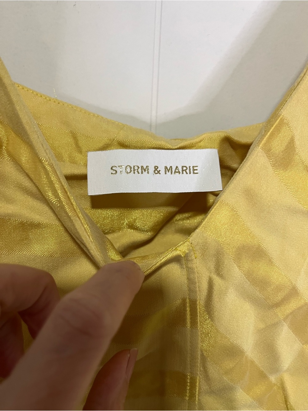 Storm and Marie Boho Slinky Rich Sunshine Yellow Gold Slip Maxi Dress Side Slits - Picture 3 of 3